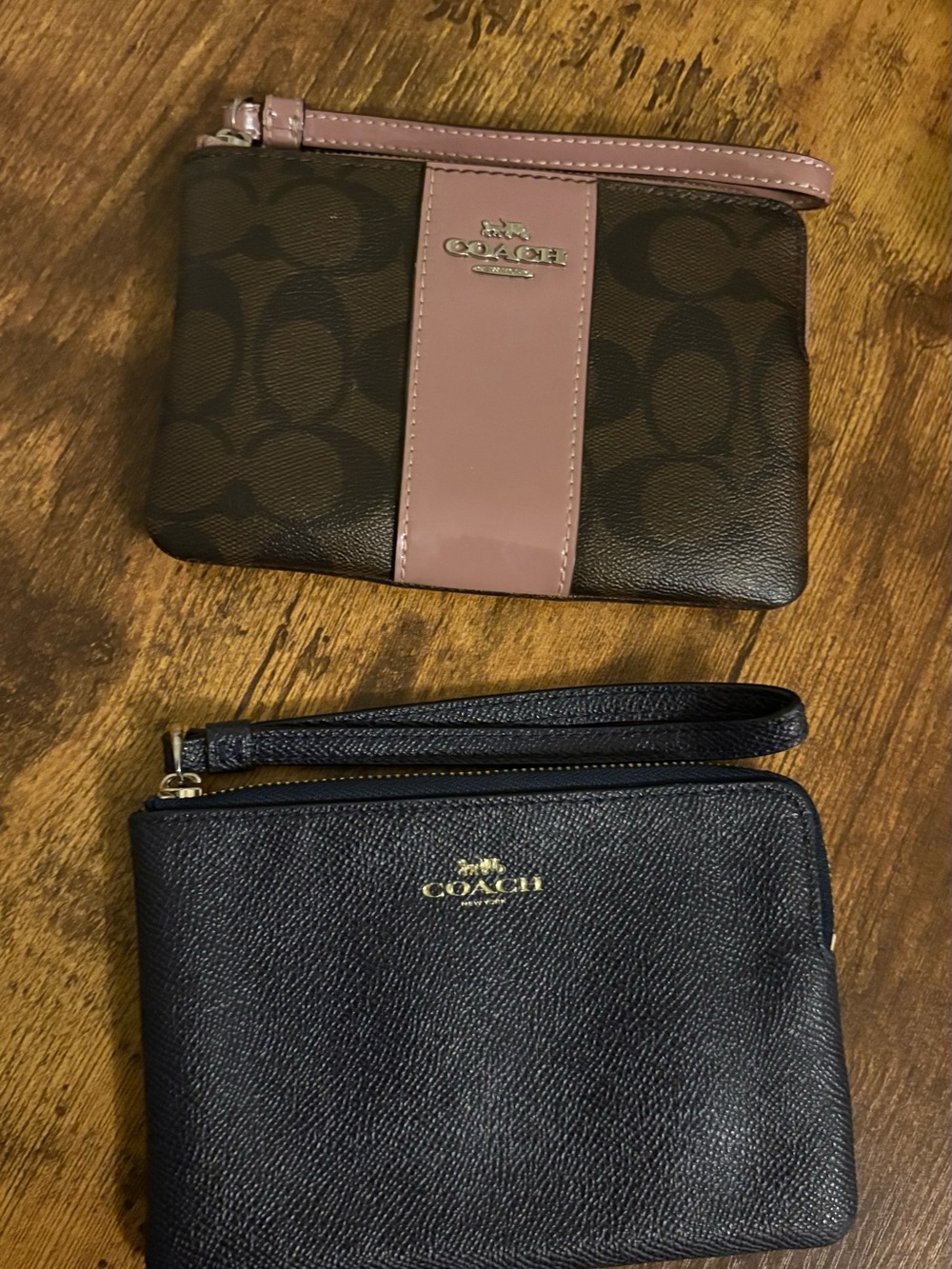 Authentic Coach Corner Zip Wristlet Lot 2pc